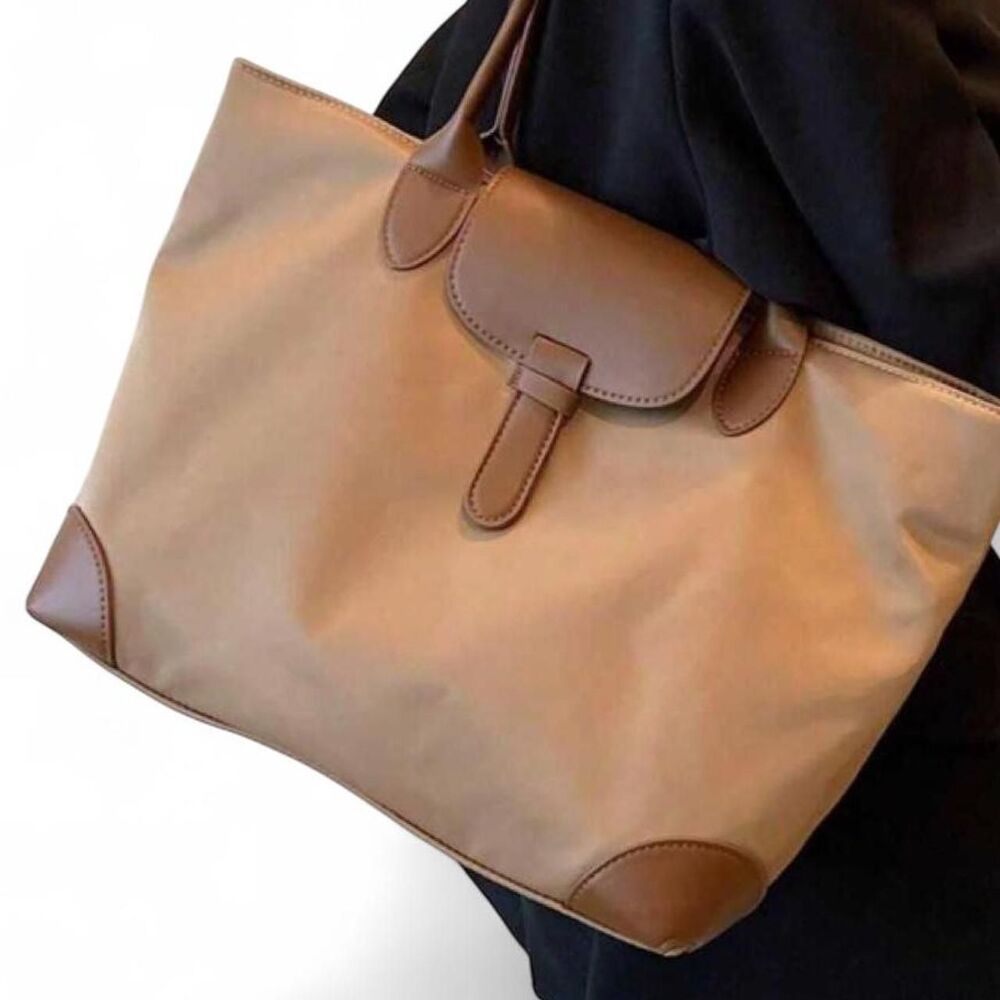 Brown Canvas Tote Shoulder Bag - Picture 5 of 6